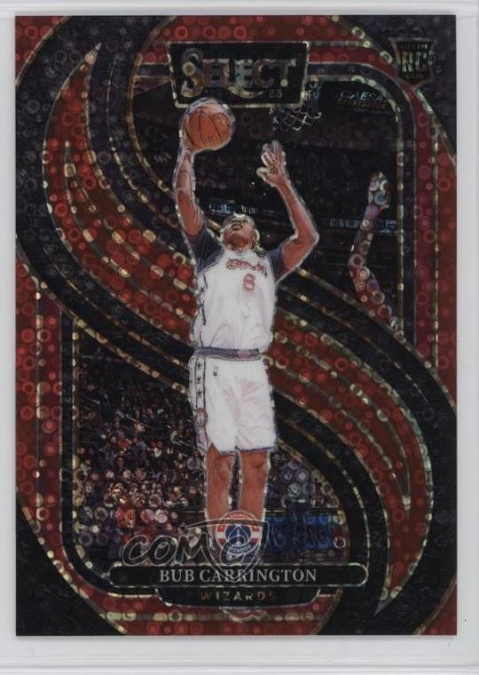2024 Panini Select Premier Level Red Disco Prizm 48/49 Bub Carrington Rookie RC
