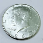 1964 D KENNEDY HALF DOLLAR ~ 90% SILVER ~ AU ABOUT UNCIRCULATED DETAILS #8052
