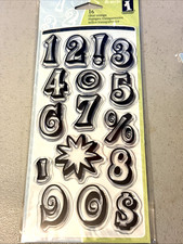 New Inkadinkado LARGE NUMBERS Clear Stamp Set 21 Stamps