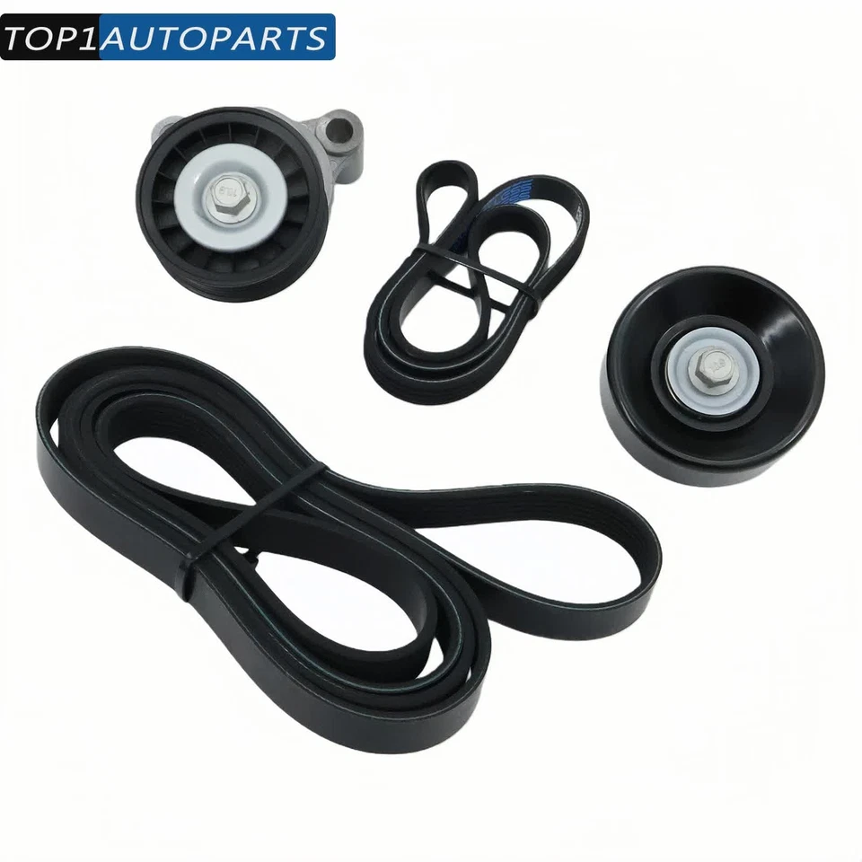 For GMC Sierra 2500 HD 2009-2014 K040355SF Serpentine Belt Tensioner Pulley Kit Foto 4 de 4
