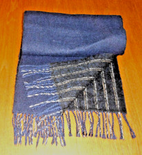 Vtg. CHRISTIAN DIOR Monsieur Double-Sided Scarf -100 Merino Wool w/Fringe- VG