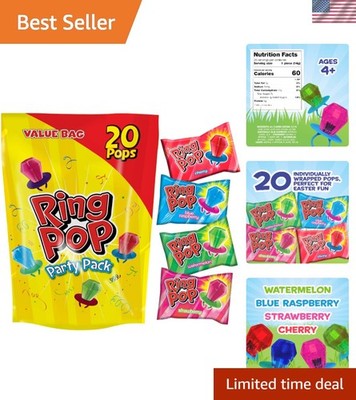 20 Individually Wrapped Lollipops - Colorful Party Favors for All Occasions