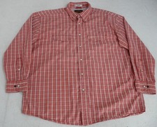 Orvis Shirt Mens XL Trout Bum Pearl Snap Western Red White Plaid Vented Yokes