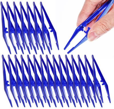 First Aid Tweezers, Plastic Tweezers, Disposable Forceps for Medical, Crafts, Dr