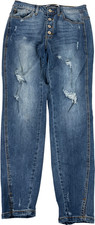 KanCan Women s Medium Wash Distressed Button Fly Skinny Jeans - 9/28