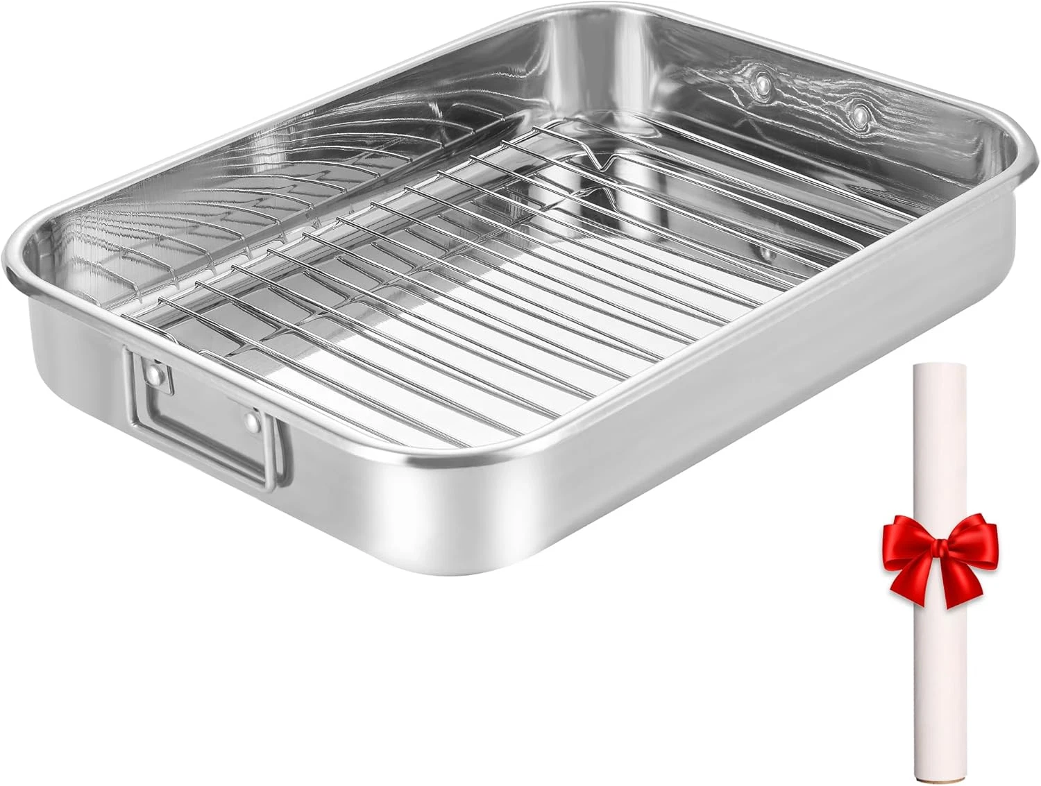 Stainless Steel Roasting Oven Pan: Roaster Pans with Rack & Handles 16.5 * 12.4
Opens in a new windo