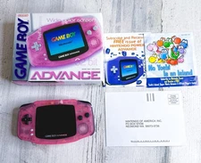 Nintendo Game Boy Advance Fuchsia Pink Console AGB-001 Reshelled IPS V5 w/ Box