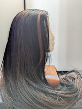 Wig - Human Hair Blend - Long Straight Layered Brown Heat Resistant - Brazilian