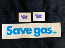 Vintage Vw Volkswagen Bumper Sticker Save Gas Late 70s - Lot Of 3