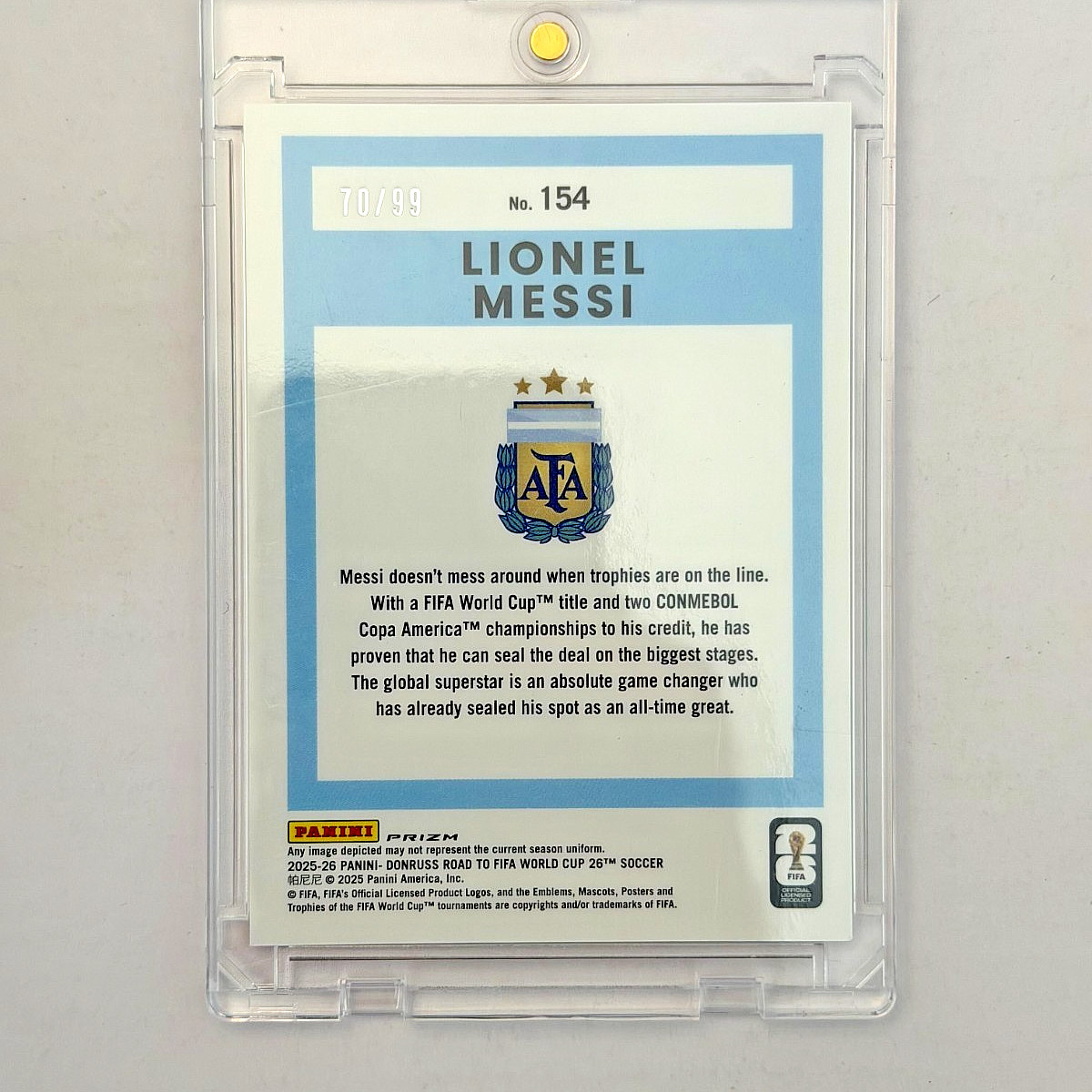 2025 Donruss Optic Lionel Messi Orange Prizm #/99 Road To FIFA World Cup 26 view 9