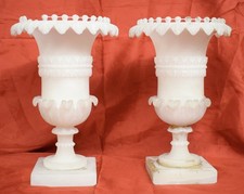 alabaster Coppia di antichi VASI ORNAMENTALI IN ALABASTRO  1800