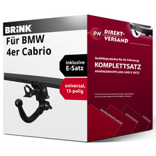 Anhängerkupplung abnehmbar + E-Satz 13pol universell für BMW 4er Cabrio 13- Set