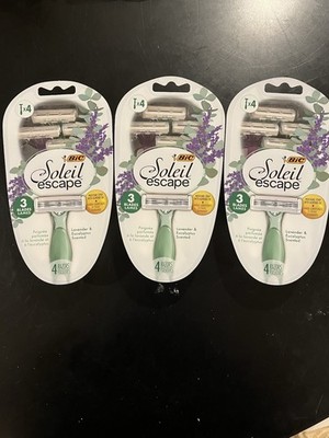 3 Pk Bic Soleil Escape Disposable Razors Lavender And Eucalyptus SCENTED
