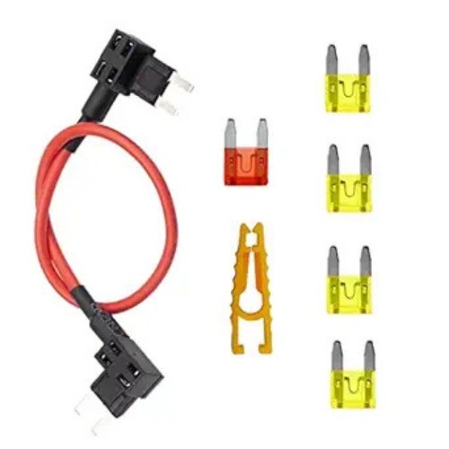 Fuel Pump Relay Bypass Cable, 14AWG 20A Fuse Holder Adapter Compatible with Jeep