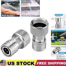Garden Hose toPressure Washer Adapter, 3/4" GHT to 1/4" Quick Connect Stainl New