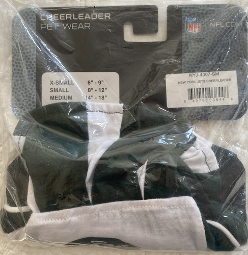NFL New York Jets Animadora Mascota Vestido Conjunto, Pequeño 8"-12" Perro o Gato - Imagen 3 de 4