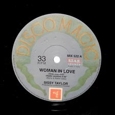 SISSY TAYLOR "Woman In Love" CLASSIC BALEARIC COSMIC ITALIAN DISCO 12"