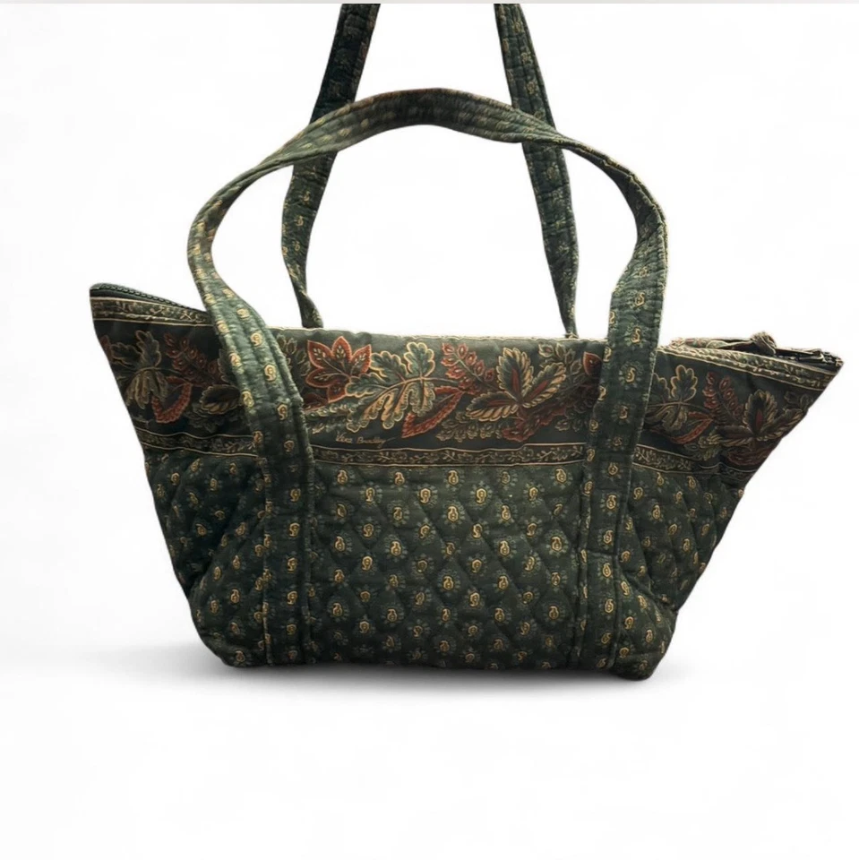 Vintage Vera Bradley Tote Retired Classic Green Pattern - Image 2 of 4