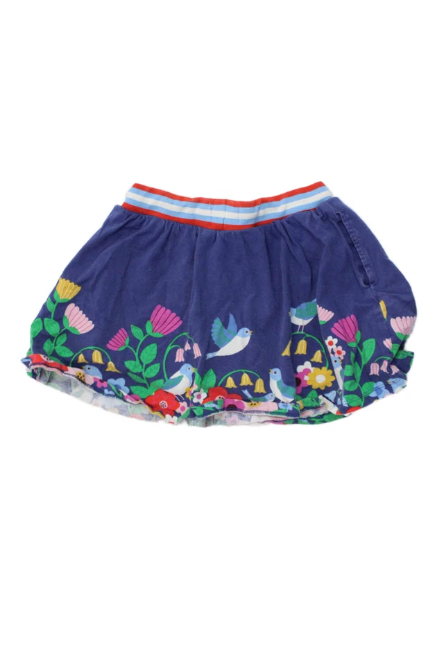 Mini Skort Boden Meninas Algodão Floral Cordão Azul Tamanho 8-9 - Imagem 2 de 3