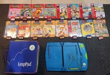 LeapFrog LeapPad Learning 16 Books And Cartridges With Case Tested Works