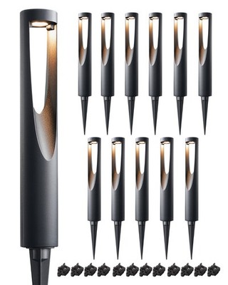 EDISHINE 12PCS Low Voltage Landscape Path Lights 12V Outdoor LED Pathway Light