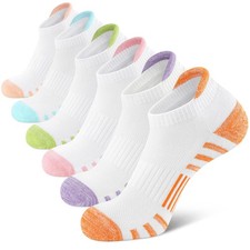 Athletic Running Ankle Cotton Socks, Low Cut Cushioned Anti-Blister Tab Sports