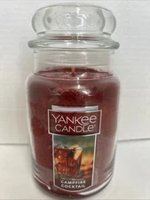 Yankee Candle CAMPFIRE COCKTAIL Scented Candle Jar 22 oz Red Wax New 