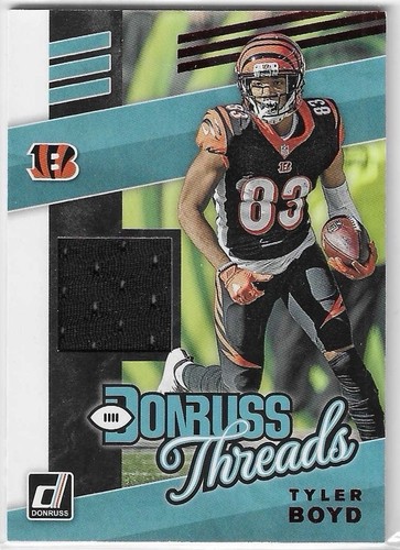 Tyler Boyd 2019 Donruss Threads Jersey Cincinnati Bengals T-29 - Picture 1 of 2