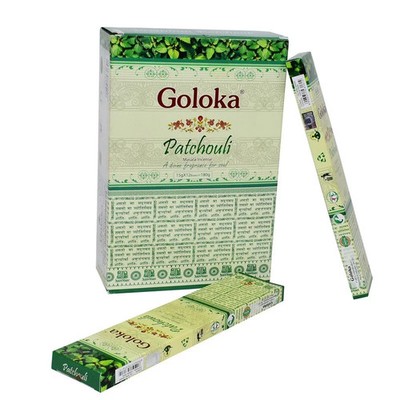 Goloka Patchouli Incense Sticks Natural Fragrance Hand Rolled Agarbatti 12X15gm