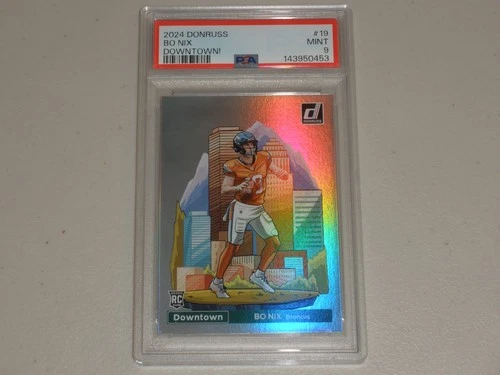 2024 Donruss Downtown #19 Bo Nix Rookie RC PSA 9 MINT