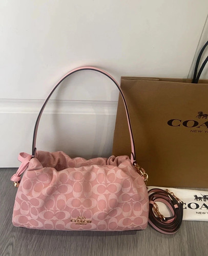 COACH Faye Signature Denim Light Pink Crossbody CER68