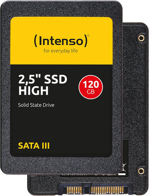 Intenso Interne 2,5'' SSD SATA III High, 120 GB, 520 Mb/Sekunden, Schwarz