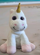 RMS Internationa Soft White Pink Feet Plush "Unicorn" Stuffed Animal 11" T