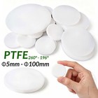 PTFE Scheiben Rund Platte Solide 1/1,5/2/3/4/5/6/8/10mm Dick, Φ5mm - Φ100mm Dia