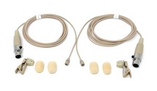 Pair of Lavalier Lapel Mics w/ 4 pin Mini XLR TA4F for Shure Wireless