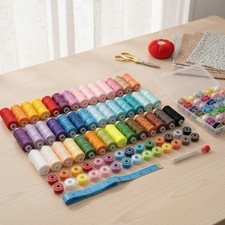 Sewing Thread Kit, 90 Pc, 36 Colors, 400 Yards, Polyester, Prewound Bobbins