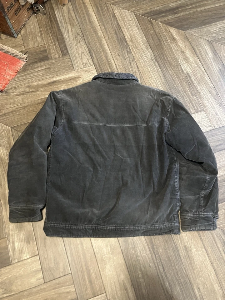 Vintage 80s 90s Stussy Corduroy Work Jacket Sherpa Lined L/XL Faded Distressed  - Image 2 of 4