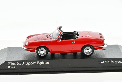 FIAT 850 Sport Spider Red 1968 1/43 MINICHAMPS 400121230 - Picture 2 of 5