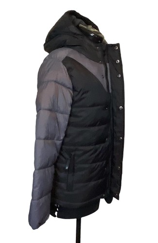 Chaqueta con Capucha Spyder Niños (8-16) Circuit Color Block Puffer Negra/Gris Nueva con Etiquetas $149 - Imagen 7 de 16