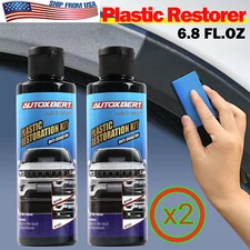 2Set Black Plastic Trim Restorer 6.8FL.oz US Stock For Car Truck Bike Motorcycle