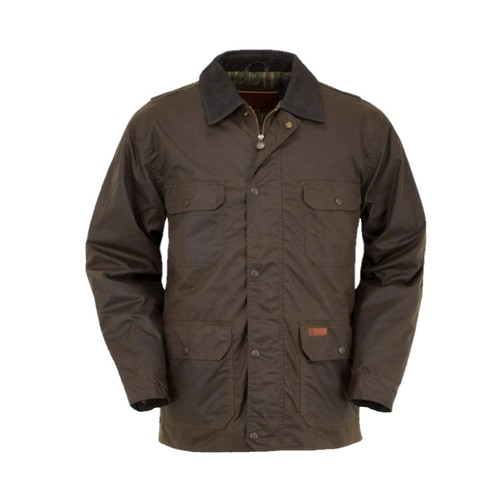 Vintage Outback Trading Co. Veste homme marron foncé peau grasse