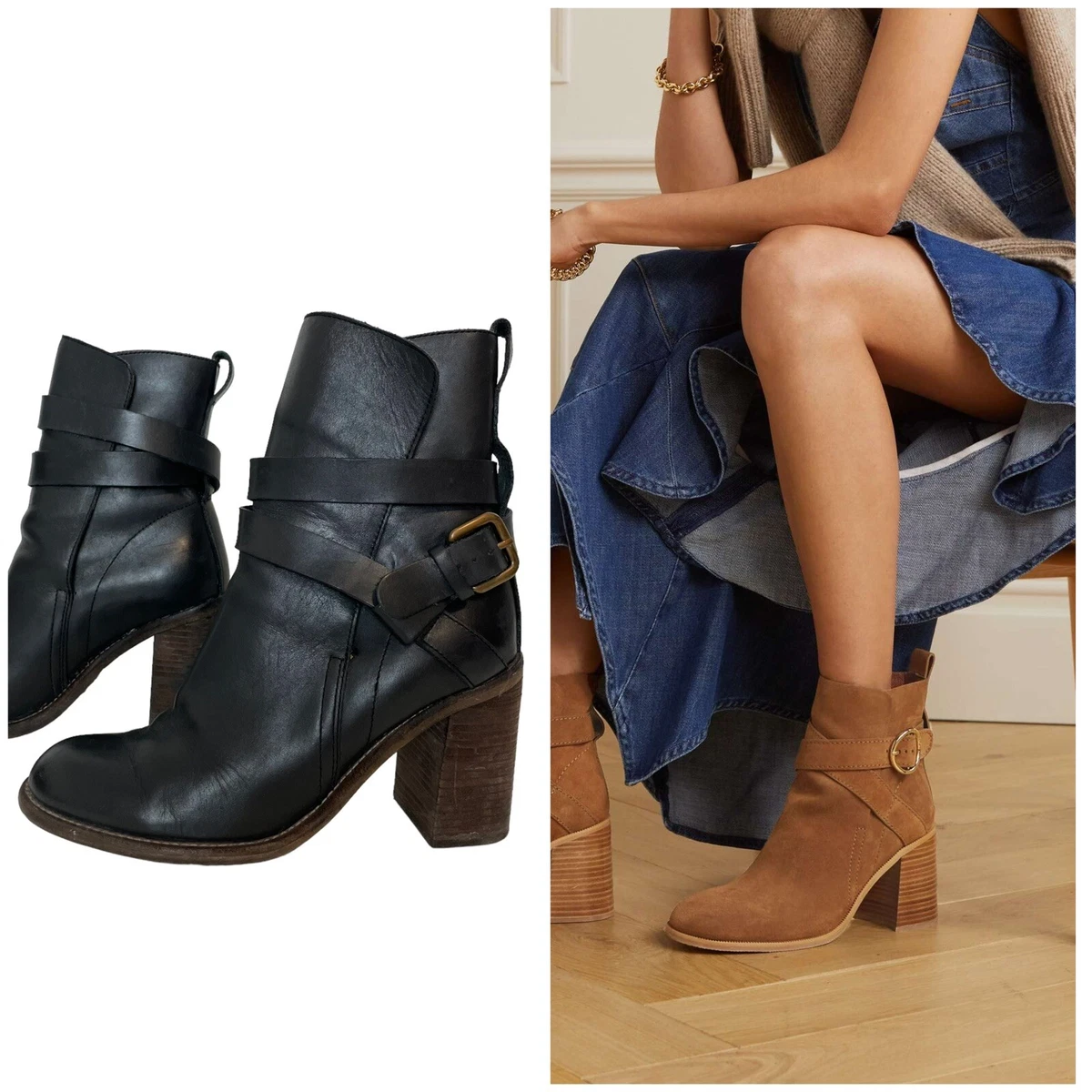 Chloe leather boots discount