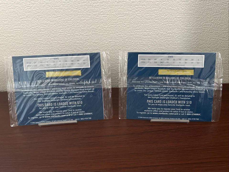 MLB ICHIRO STARBUCKS CARDS 262 Hits Limited Edition Seattle Mariners 2005 SEALED - Image 2 of 2