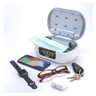 iHome iUVBT1 UV - C Sanitize Bluetooth Speaker Dual Alarm NON-Toxic USB Charger