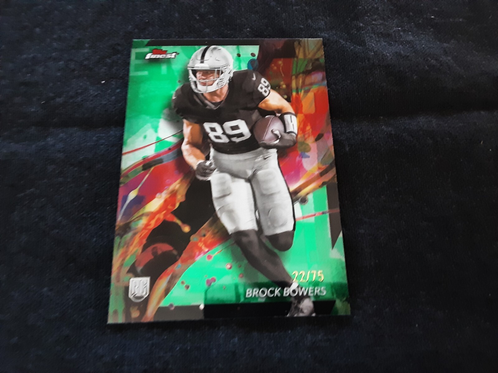 2024 Topps Finest Football Brock Bowers RC #82 Green  /75 Las Vegas Raiders SP