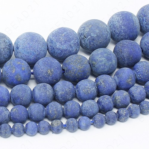 Matte Natural Gemstone Beads Round Frosted 4mm 6mm 8mm 10mm 12mm 15.5" Strand - Foto 5 di 13
