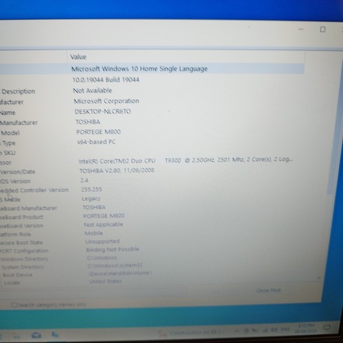 Toshiba Portege M800 13.3" Laptop Intel Centrino 2GB RAM 128GB SSD WIN 10 - Picture 3 of 5
