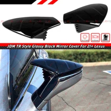 FOR 19-25 LEXUS IS ES RC LS LC UX GLOSS BLACK JDM TR STYLE MIRROR COVER CAPS