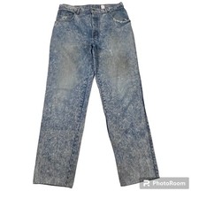 VTG 80s Sasson Mens Acid Wash Distressed Denim Jeans Actual 33x31 Blue