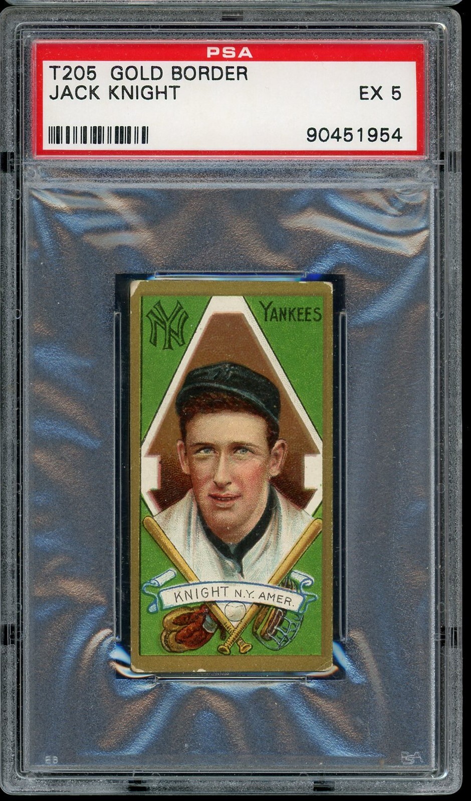 1911 T205 Gold Border Baseball Jack Knight PSA 5